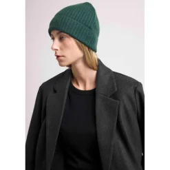 Bonnet unisexe en cachemire vert bouteille