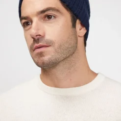 Bonnet unisexe en cachemire bleu marine