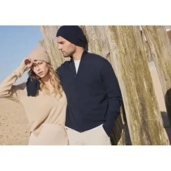 Bonnet unisexe en cachemire bleu marine