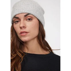 Bonnet unisexe en cachemire gris perle