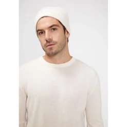 Bonnet unisexe en cachemire ecru