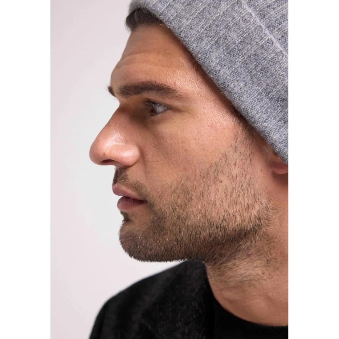 Bonnet unisexe MH-007 en cachemire gris fonce