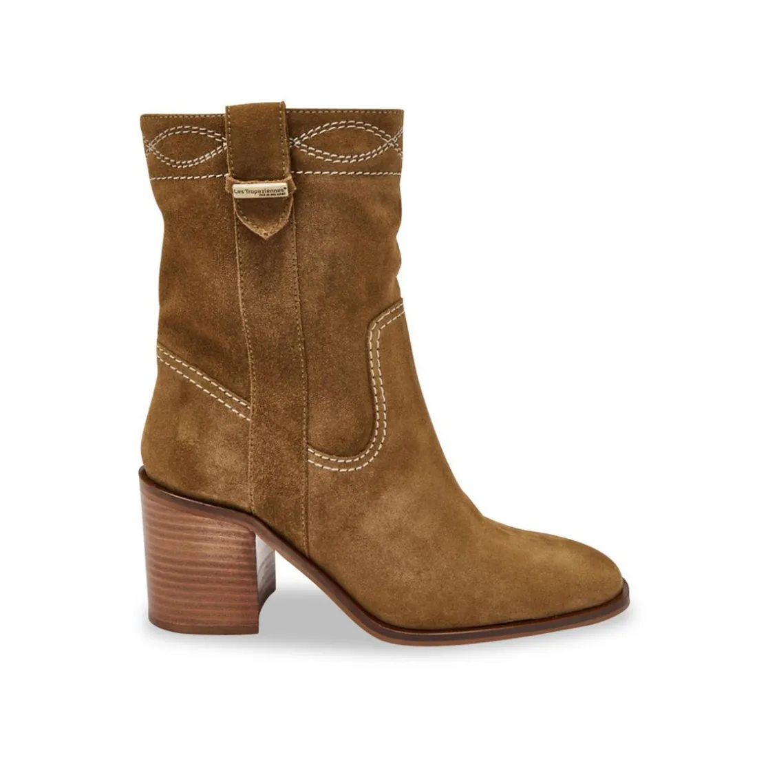 Boots - Camel brun rose en cuir
