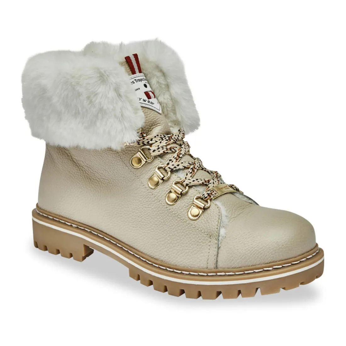 Boots - Crème en cuir