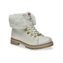 Boots blanc LACEN en cuir