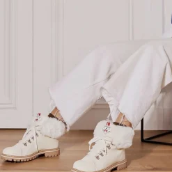 Boots blanc LACEN en cuir