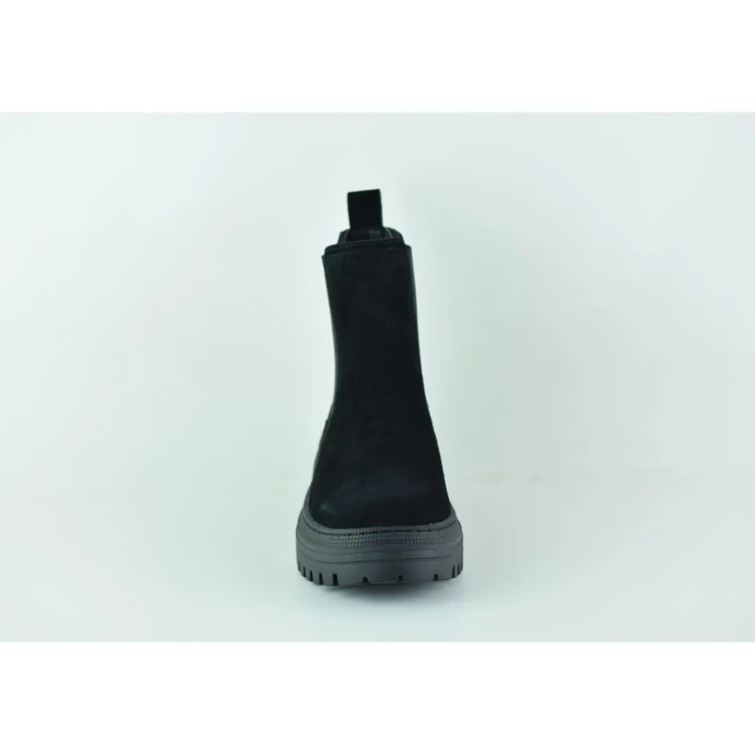 Boots femme en cuir NOIR
