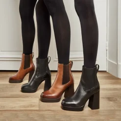Boots noir VANILLA en cuir