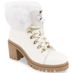 Bottes de neige femme blanc ROSENN en cuir