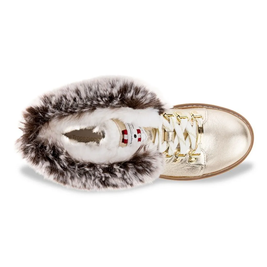 Bottes de neige femme or platine LACEN en cuir