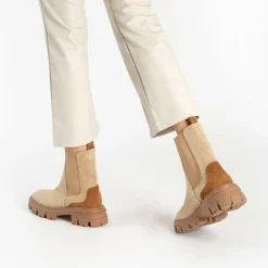 Bottines à plateforme oversize Femme - Camel