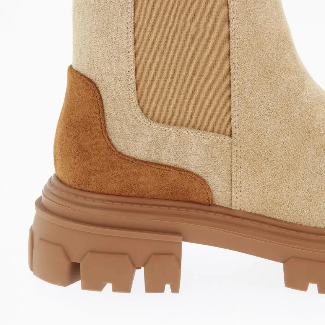 Bottines à plateforme oversize Femme - Camel