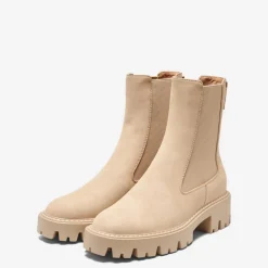 Bottines chelsea femme beige