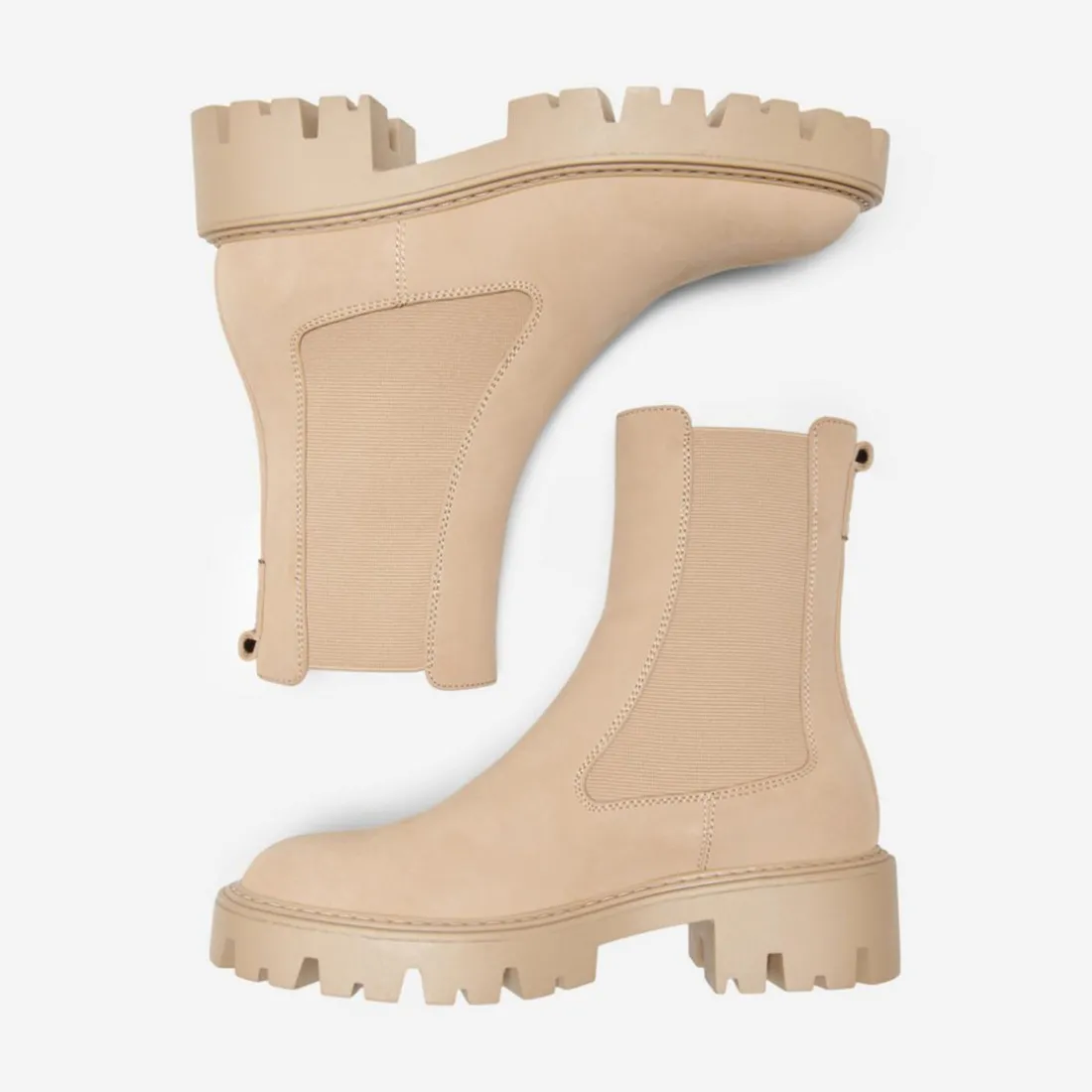 Bottines chelsea femme beige