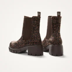 Bottines Chelsea leopards à talon cranté léopard