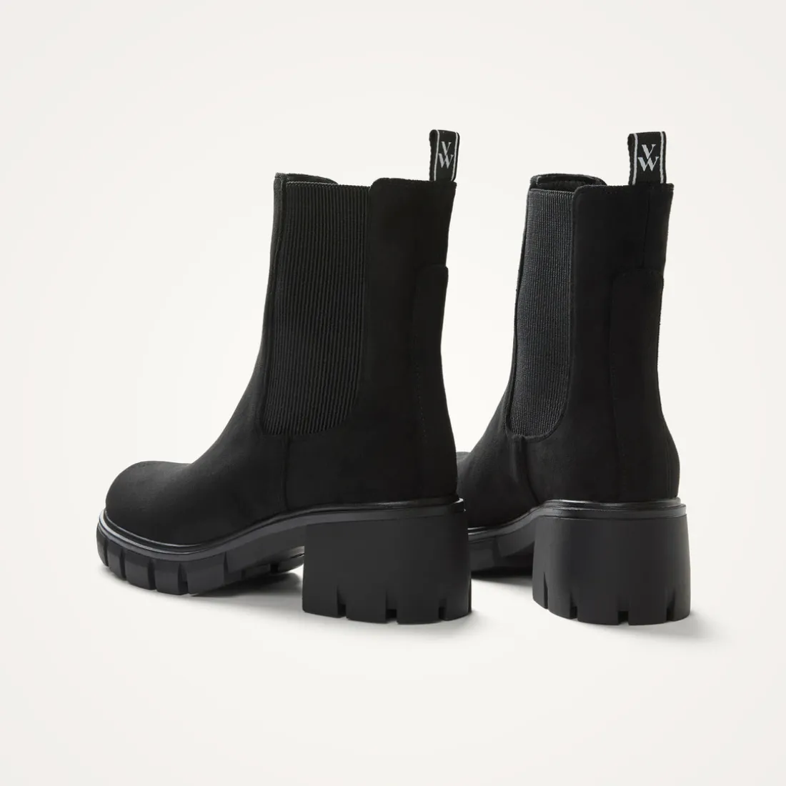 Bottines Chelsea noires à talon cranté