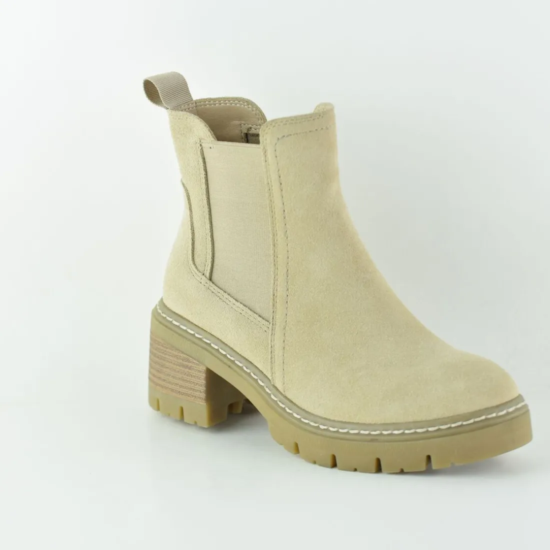 Bottines femme en cuir BEIGE