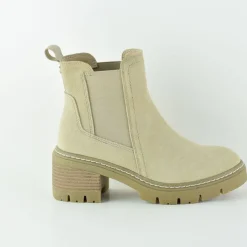 Bottines femme en cuir BEIGE