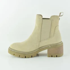 Bottines femme en cuir BEIGE