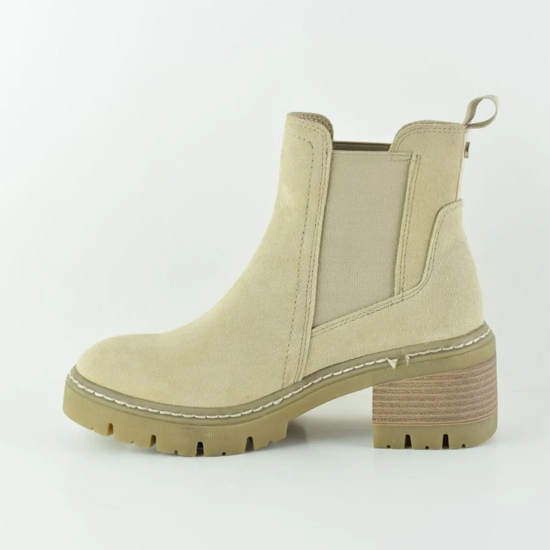 Bottines femme en cuir BEIGE