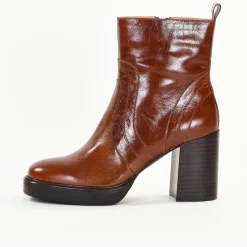Bottines Femme en Cuir DAHLIA Cognac