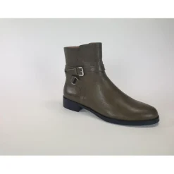 Bottines femme en cuir KAKI