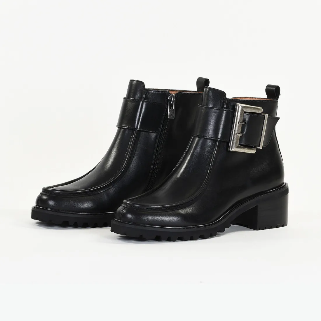 Bottines Femme en Cuir OLEARIA Noir Lisse