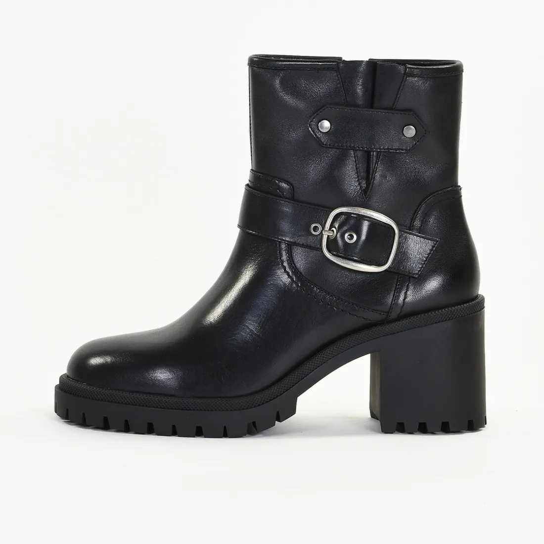 Bottines Femme en Cuir PENSEE Noir Lisse