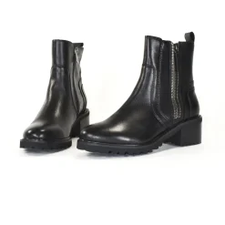 Bottines Femme en Cuir SETTIA Noir Lisse