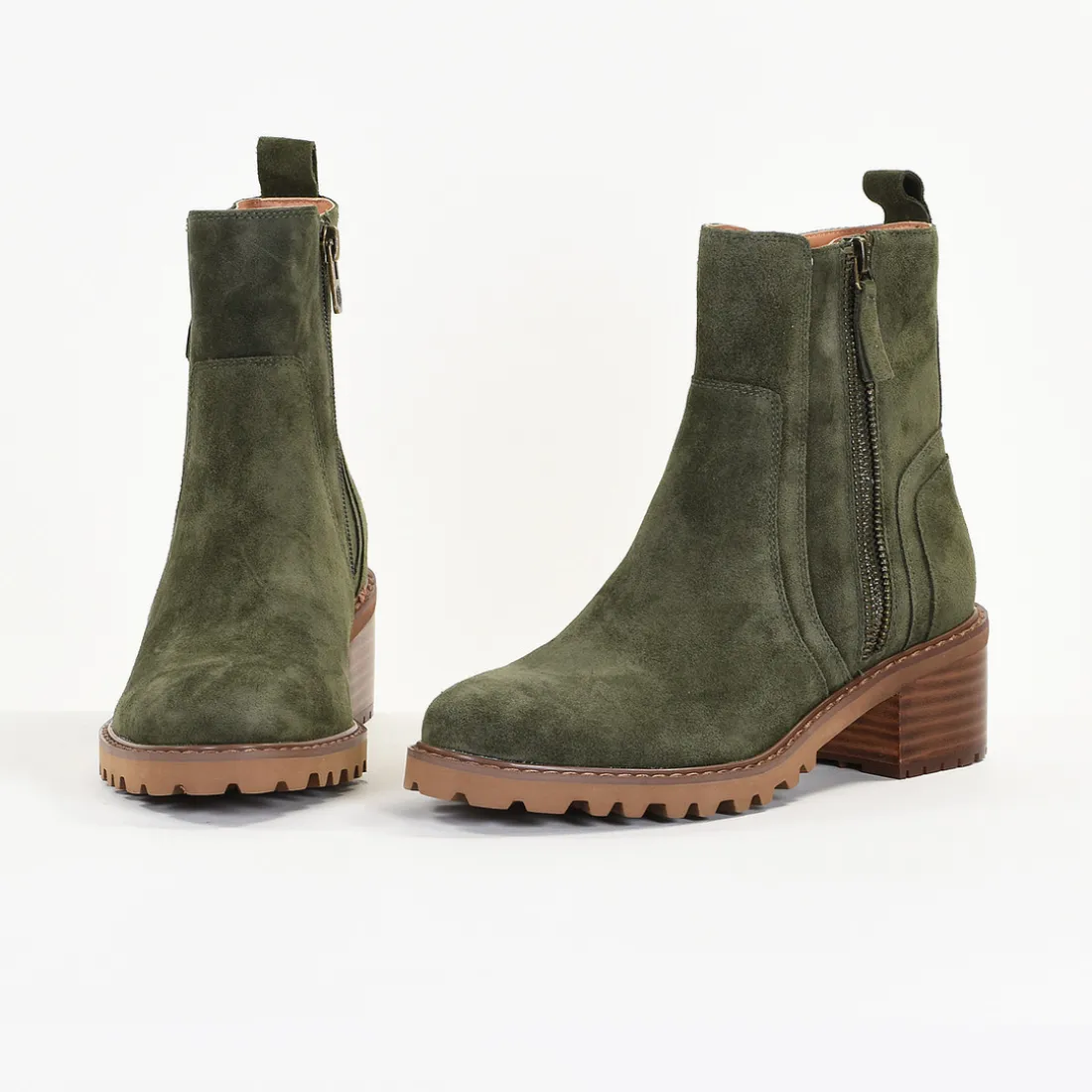 Bottines Femme en Cuir SETTIA Kaki