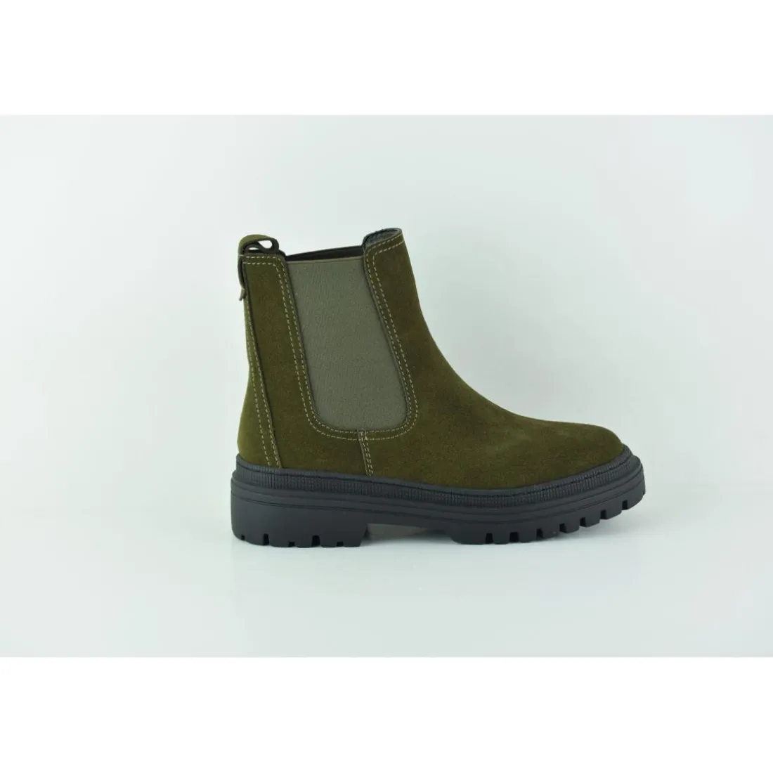 Bottines femme KAKI en cuir