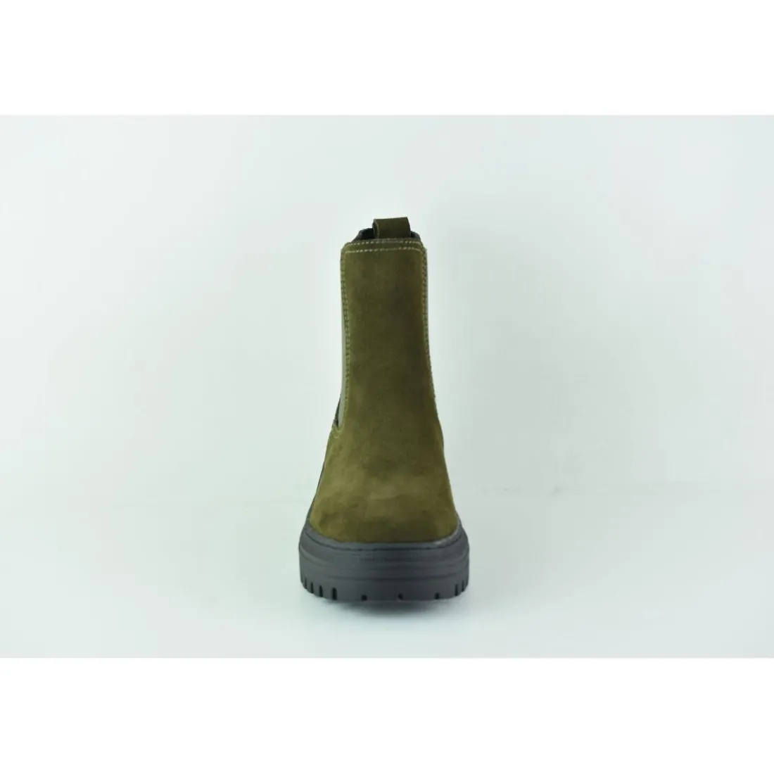 Bottines femme KAKI en cuir