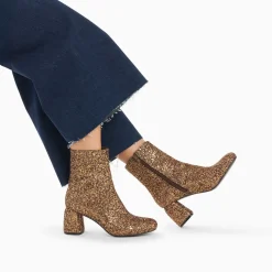 Bottines pailletées Londres bronze à talon