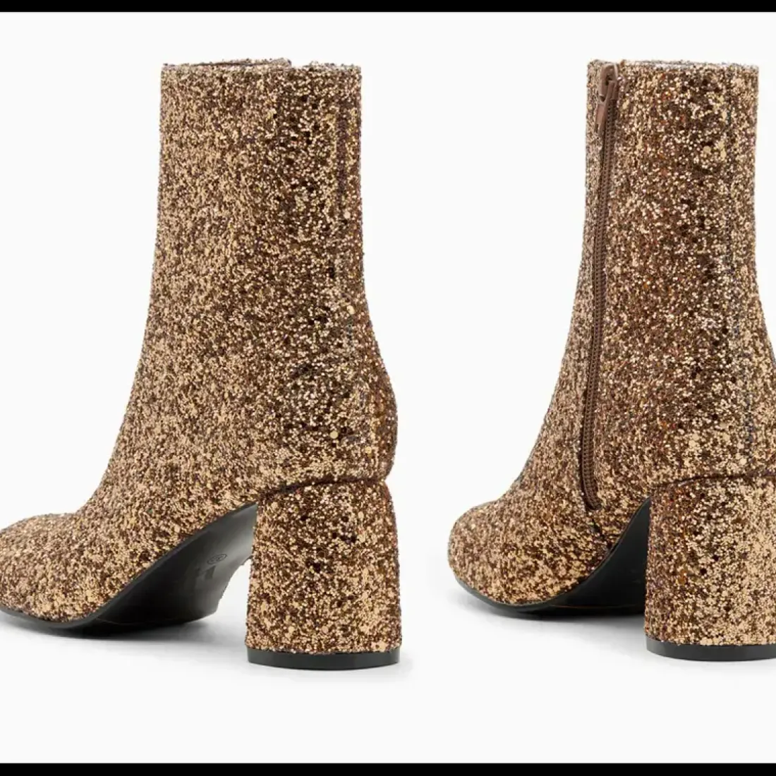 Bottines pailletées Londres bronze à talon