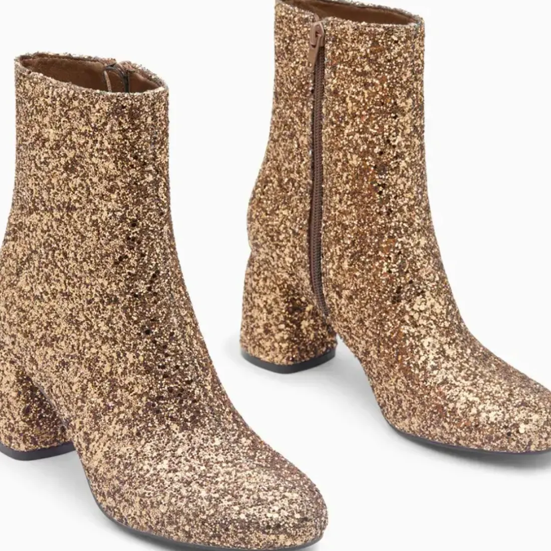 Bottines pailletées Londres bronze à talon