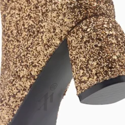 Bottines pailletées Londres bronze à talon