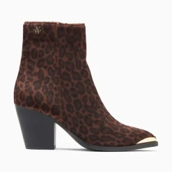 Bottines santiags Amandine léopard à talon