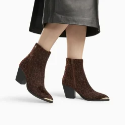 Bottines santiags Amandine léopard à talon