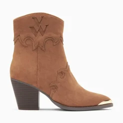 Bottines santiags Clotilde camel à talon