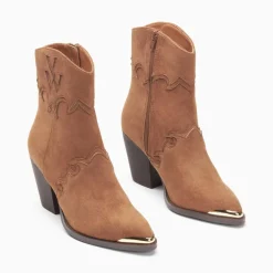 Bottines santiags Clotilde camel à talon