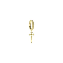 Boucles D'Oreille South Alameda Acier Doré Et Pampille Dague À L'Unité