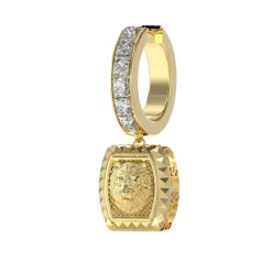 Boucles d'oreilles Homme Guess Bijoux Lion King JUME05006JWYG Acier Doré