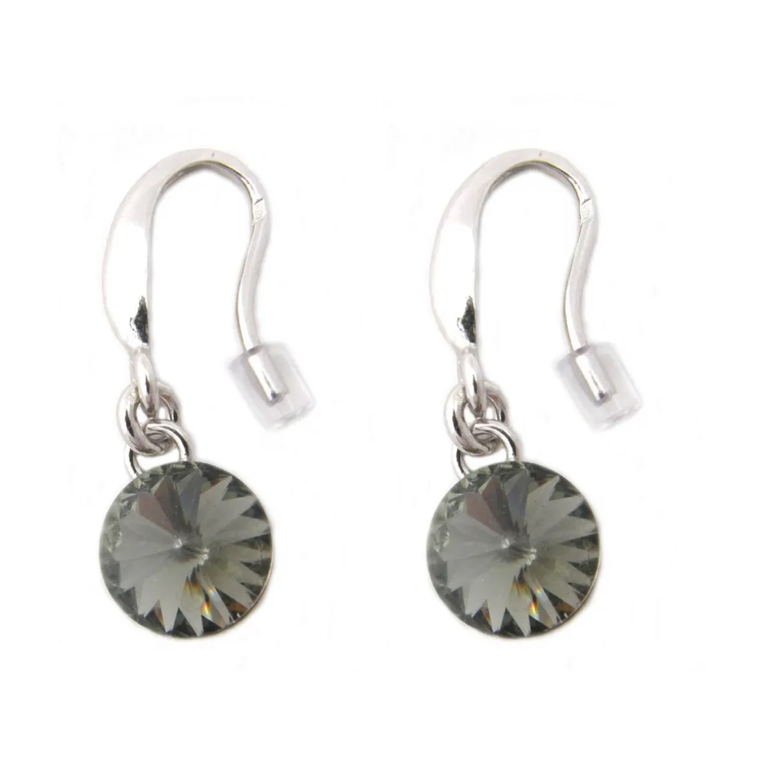 Boucles d'oreilles Indicolite Emily BOCREMISINI - Boucles d'oreilles Argent A925/00 Cristaux Swarovski gris Indicolite