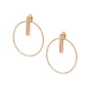 Boucles d'oreilles Les Interchangeables A54281 - Créoles Barette Strassé PM Or Rose Cristal Les Interchangeables