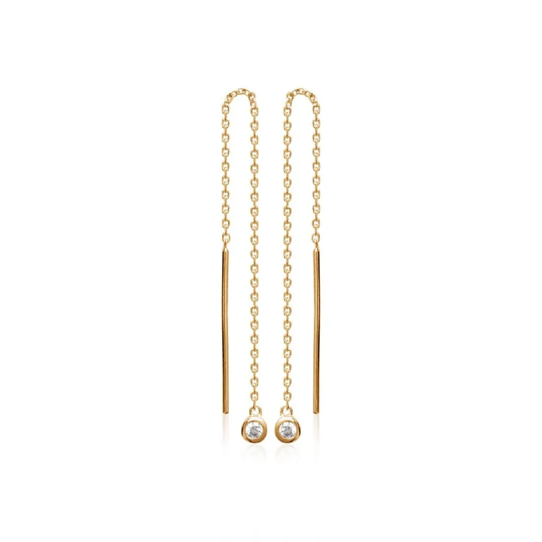 Boucles d'oreilles pendantes plaqué or oxyde de zirconium Maison de la Bijouterie Y53WYZ0