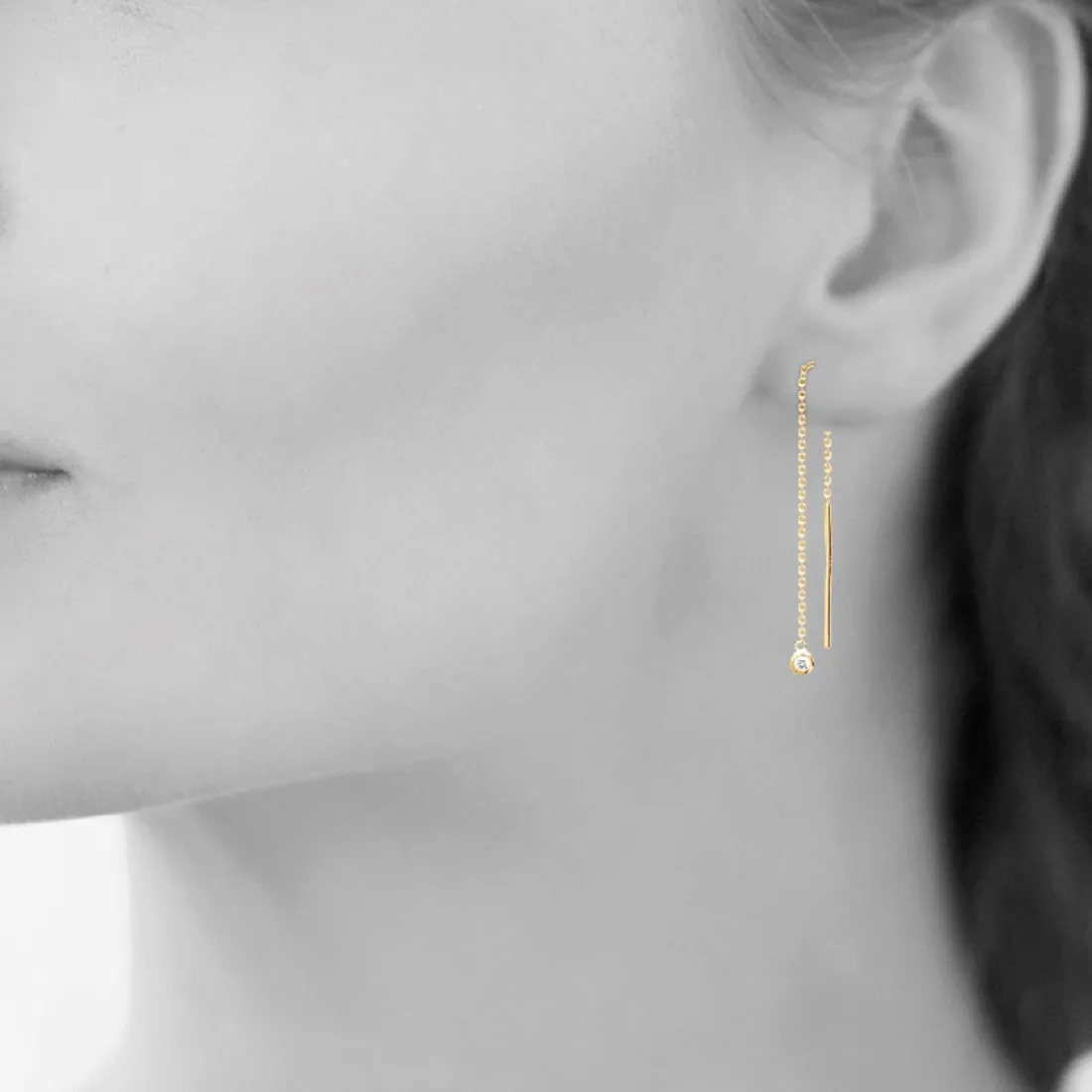 Boucles d'oreilles pendantes plaqué or oxyde de zirconium Maison de la Bijouterie Y53WYZ0