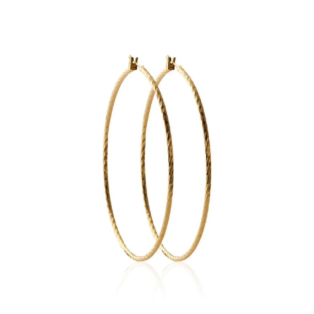 Boucles d'oreilles plaqué or créoles 60mm Maison de la Bijouterie Y6Z4U60