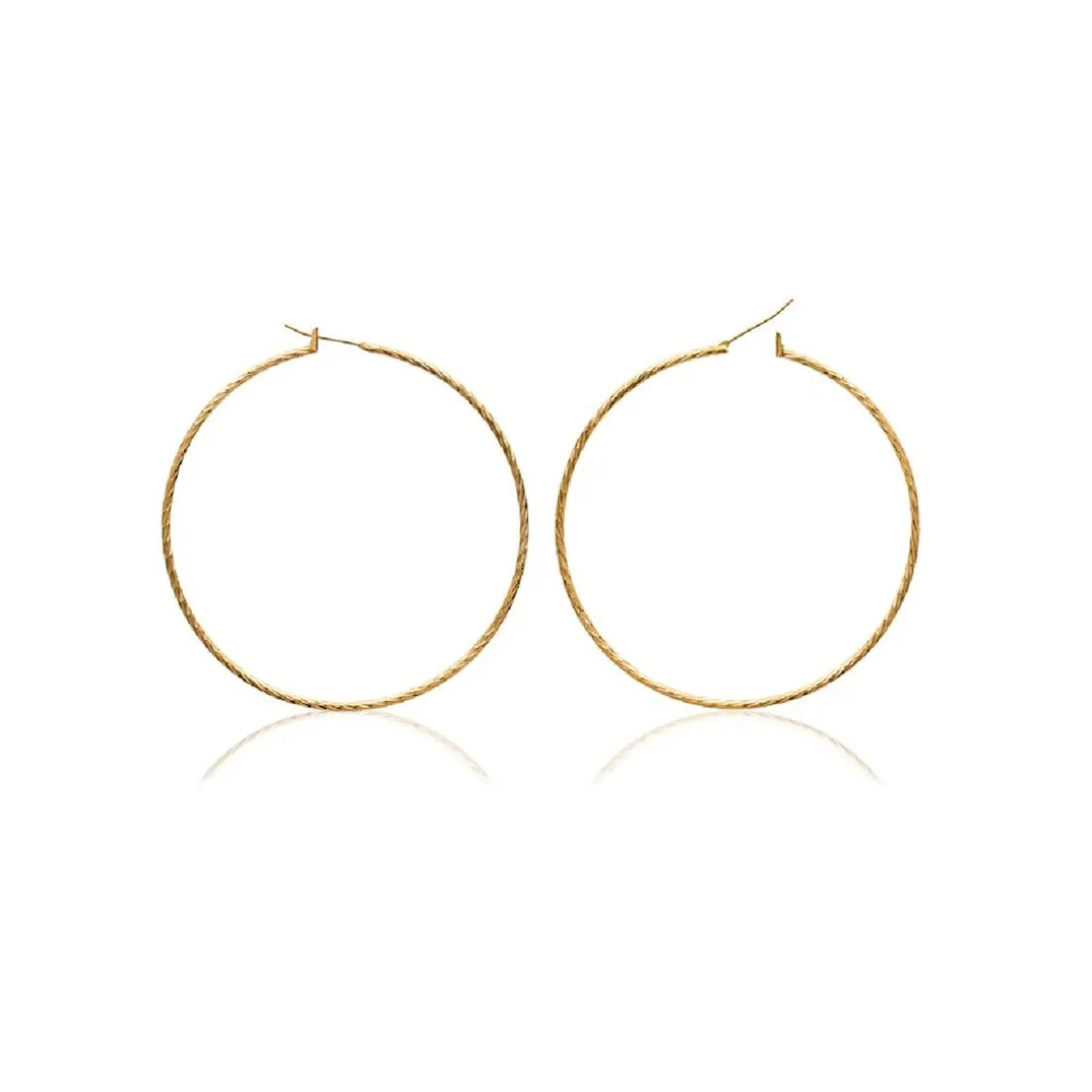 Boucles d'oreilles plaqué or créoles 60mm Maison de la Bijouterie Y6Z4U60