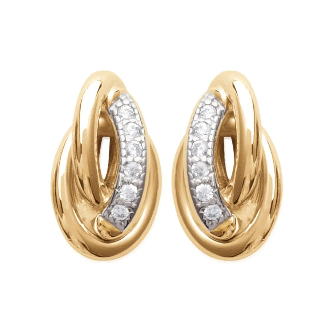 Boucles oreilles plaqué or fantaisie oxyde zirconium Maison de la Bijouterie Y506UZZ