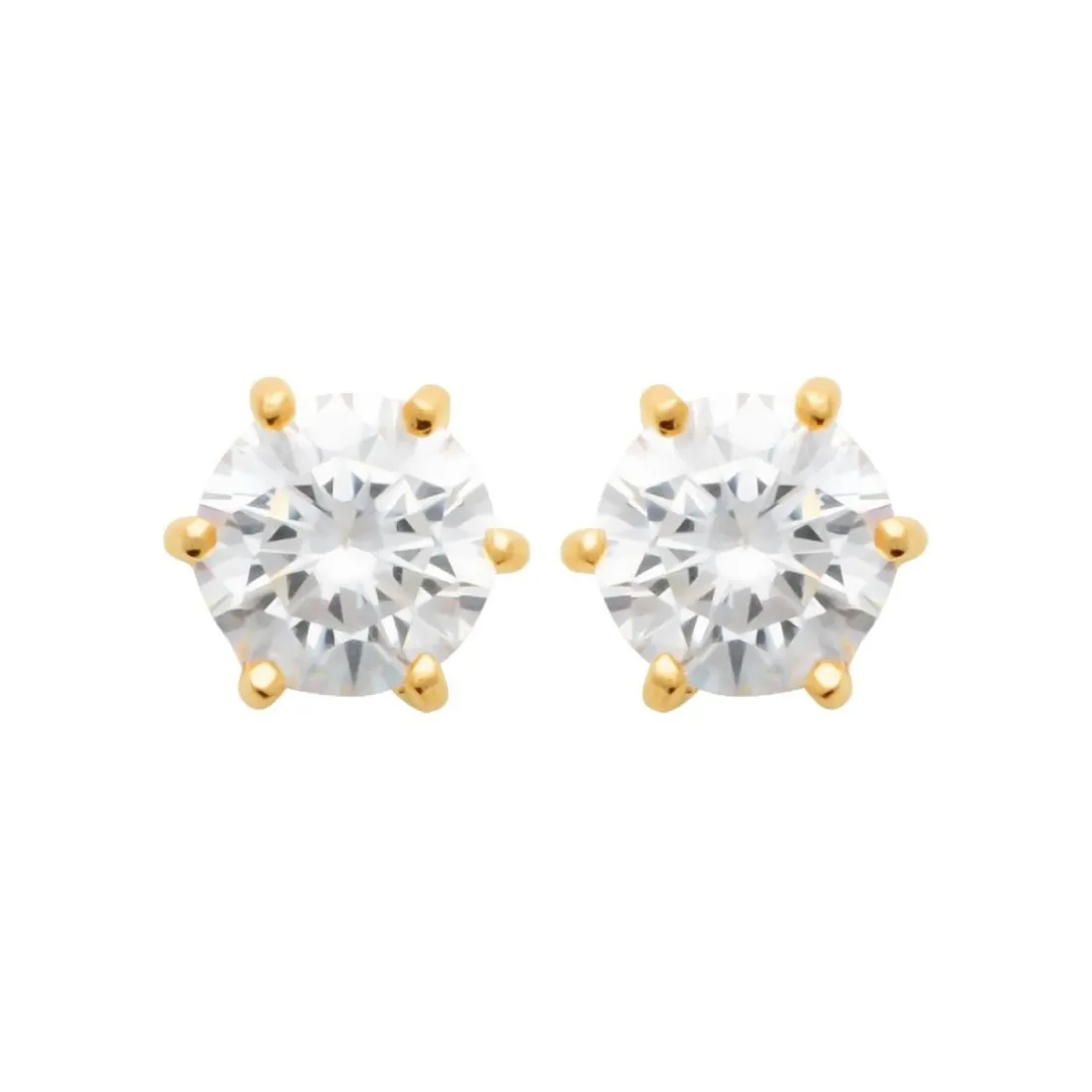 Boucles oreilles plaqué or oxyde zirconium 7mm Maison de la Bijouterie Y0YZ536WZ